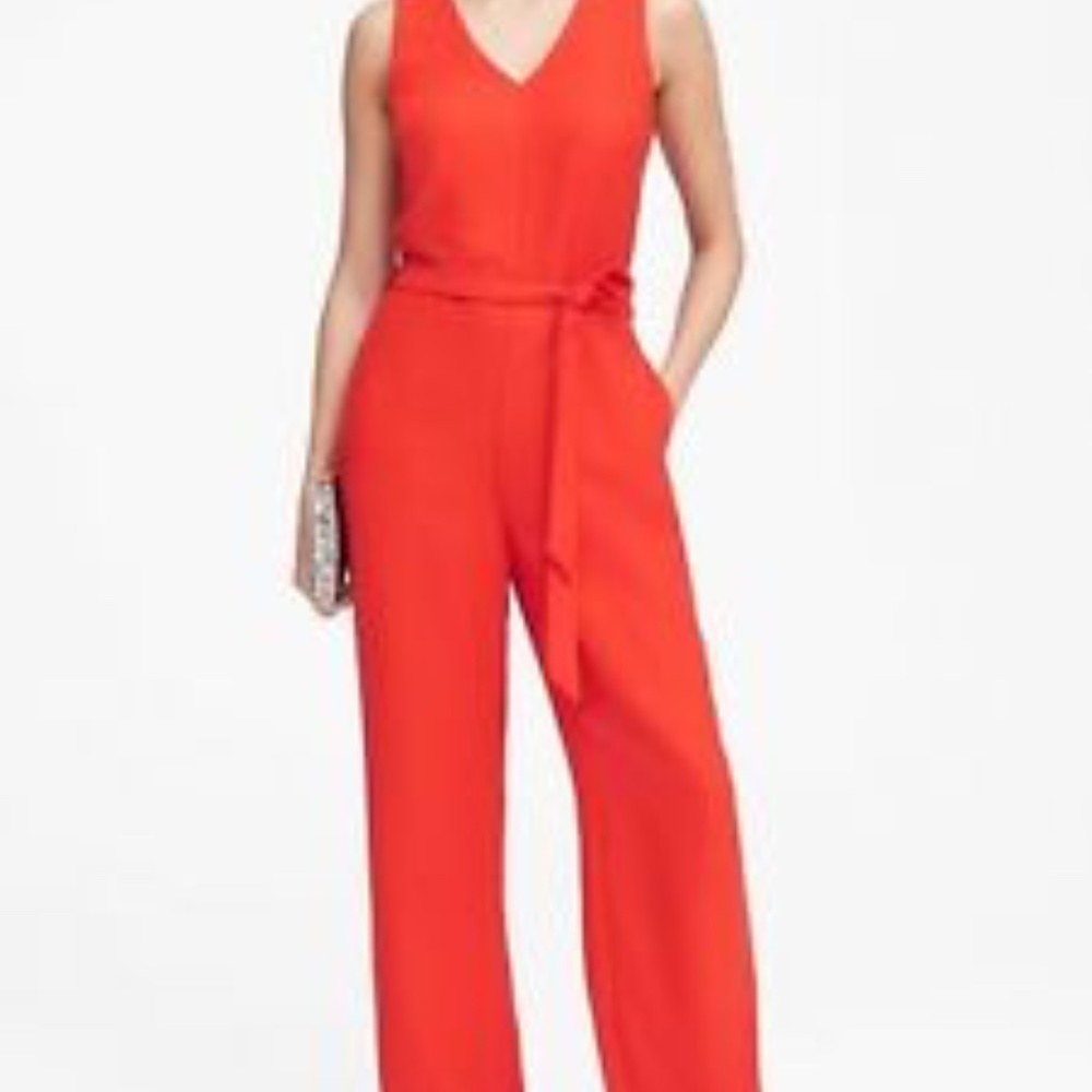 Banana Republic V neck wide legs jumpsuit NWT
